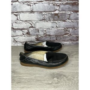 OluKai Kiele Black Leather Loafer Convertible Slip On Flats Shoes Women 9M US/39